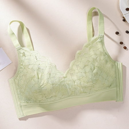 GENGING Ladies Tops Clearance Women s Thin Push Up Breathable Wireless Bra Lace Underwear