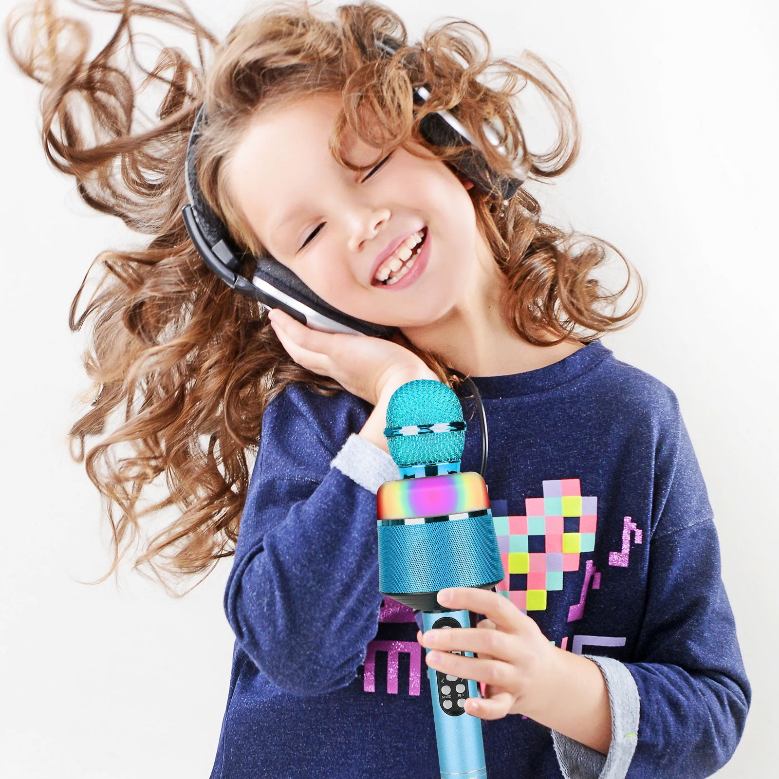 LNKOO Karaoke Bluetooth Wireless Microphone , 5 in 1 Portable Singing Machine Speaker for Android/iPhone/PC, Portable Microphone for Kids, Best Gifts Toys for Kids, Girls, Boys and Adults