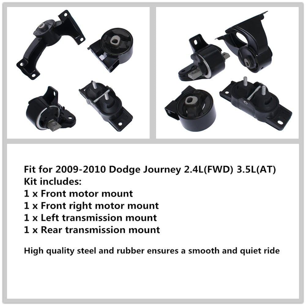 4-Pack Engine Motor & Trans Mount Set Fit for 2009-2010 Dodge Journey 2.4L(FWD) 3.5L(AT) 3165 3183 3168 3155
