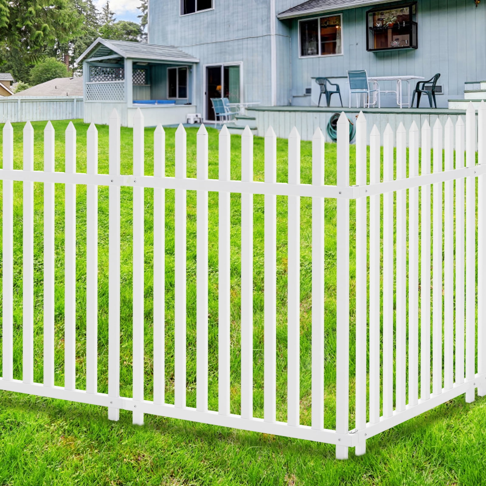 Garpans Garden Fence No Dig Vinyl Fence for Yard Privacy Fence Screen
