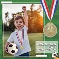 thumbnail image 5 of 24 Pieces Gold Award Medals Set Soccer Medals Olympic Style Gold Metal Medals With Ribbons, 5 of 5