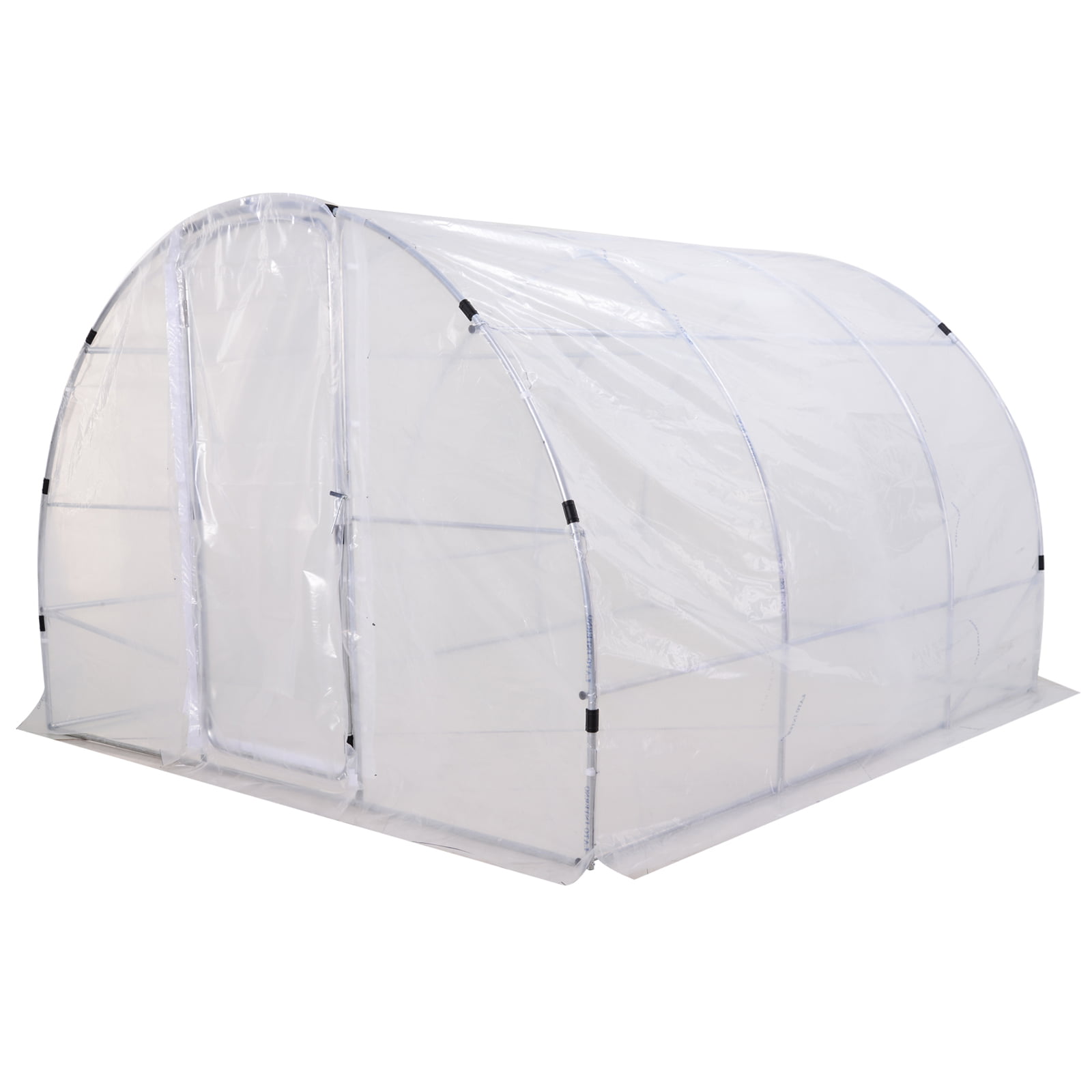 PE Cover Arched Walk-In Polytunnel Greenhouse Garden Tent w/Steel Frame 3m X 2m 