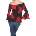 thumbnail image 3 of White Mark Women's Printed Smocked Neckline Top, 3 of 4