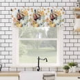 thumbnail image 4 of Thanksgiving Watercolor Valances for Windows Turkey with Pumpkins White Rod Pocket Curtain Valance Window Treatment Short Curtains for Kitchen Living Room, 42"x18", 4 of 5