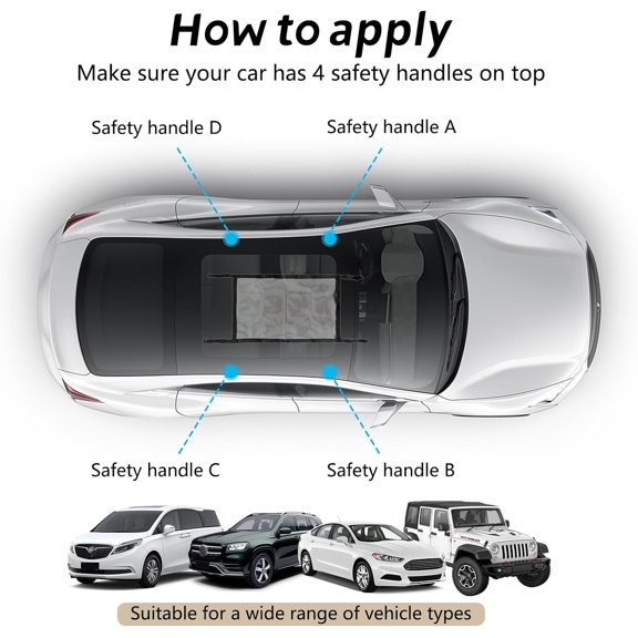 Car Ceiling Cargo Net Pocket,78*53 Adjustable Double Zip Plain Mesh SUV Roof Organizer Long Trip Ceiling Storage Net,Car Camping Cargo Net for Car,SUV,Van Life Accessories