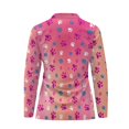 thumbnail image 4 of Garronmavis Golf Shirt Women Long Sleeve Quarter Zip Tennis Shirts for Women Casual Collar Shirts Workout Tops Dog Paw Golf Shirt, Pink Dog Paw, Size 2XL, 4 of 7