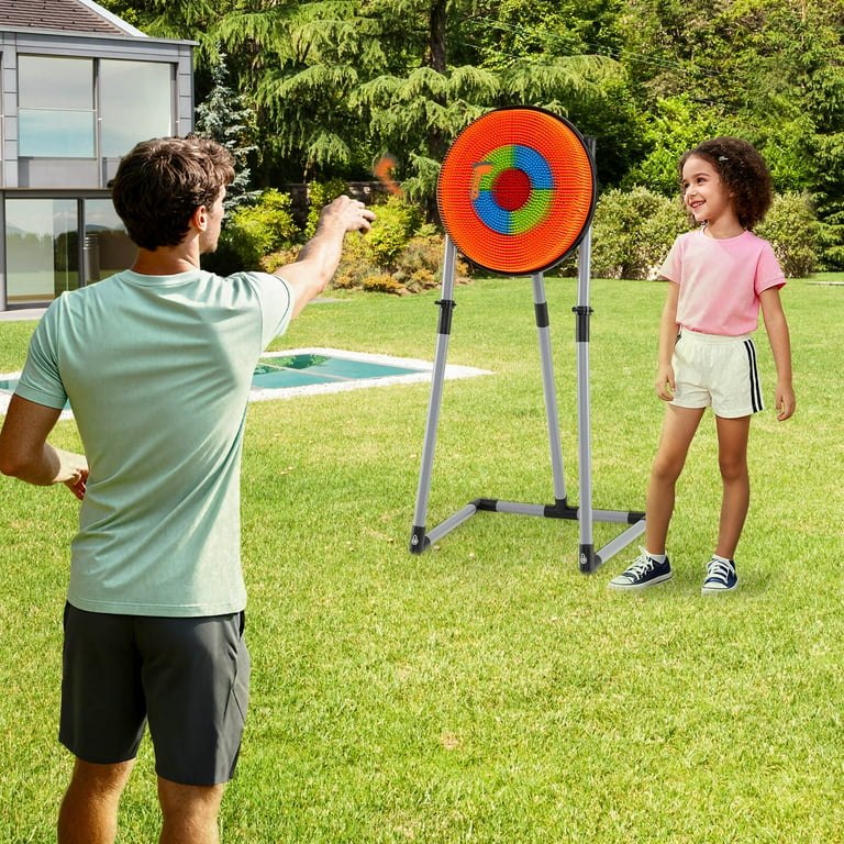 Costway 4 in 1 Throwing Target Set with Bristle Target, 3 Throwing