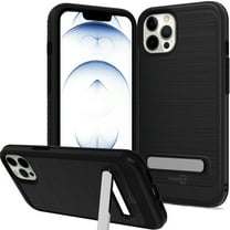 CoverON For Apple iPhone 13 Pro Max Phone Case, Slim Metal Kickstand Rugged Dual Layer Cover, Black