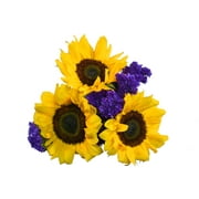 Fresh-Cut Sunflower and Flower Bunch, 3 Stems, Colors Vary