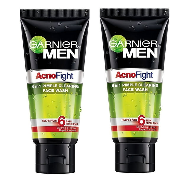 Limpiador facial Garnier Acno Fight para hombre, 100 ml (paquete de 2)
