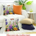 thumbnail image 4 of Creowell Spring Floral Pillow Cover Wildflowers Throw Pillow Cases Farmhouse Decorative Square Cushion Covers Spring Holiday Flower Pillow Cases for Home Decorations Indoor Outdoor 18x18in, 4 of 5