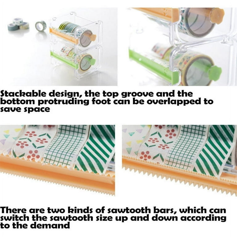 Transparent Desktop Multi Washi Masking Tape Storage Dispenser,Tape  Cutter,Tape Roll Holder