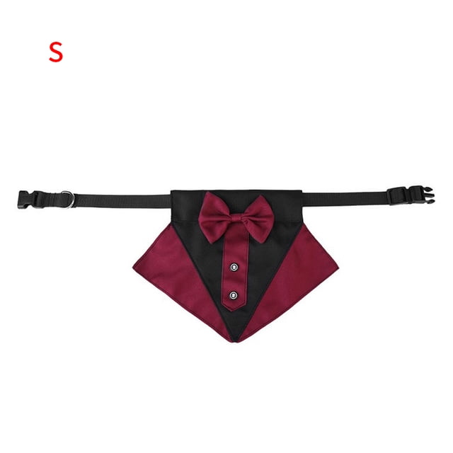 Methold Mascota Bandana Bowknot Mascota Pañuelo Algodón Decoración Animal Babero Bufanda con Collar, Rojo Negro, S Type3 NO3 Methold PT000486-04B