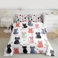 thumbnail image 2 of Manfei Boys Girls Cute Cats 3 Pieces Queen Comforter Set,Kawaii Animal Ultra Soft Bedding Sets,Cartoon Pet Bedding Comforter Set Breathable,Ultra Soft Home Decor,Reversible, 2 of 8