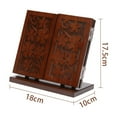 thumbnail image 4 of Espejo cosmético de madera plegable portátil ajustable grande panorámico tocador color madera oscura, 4 of 9
