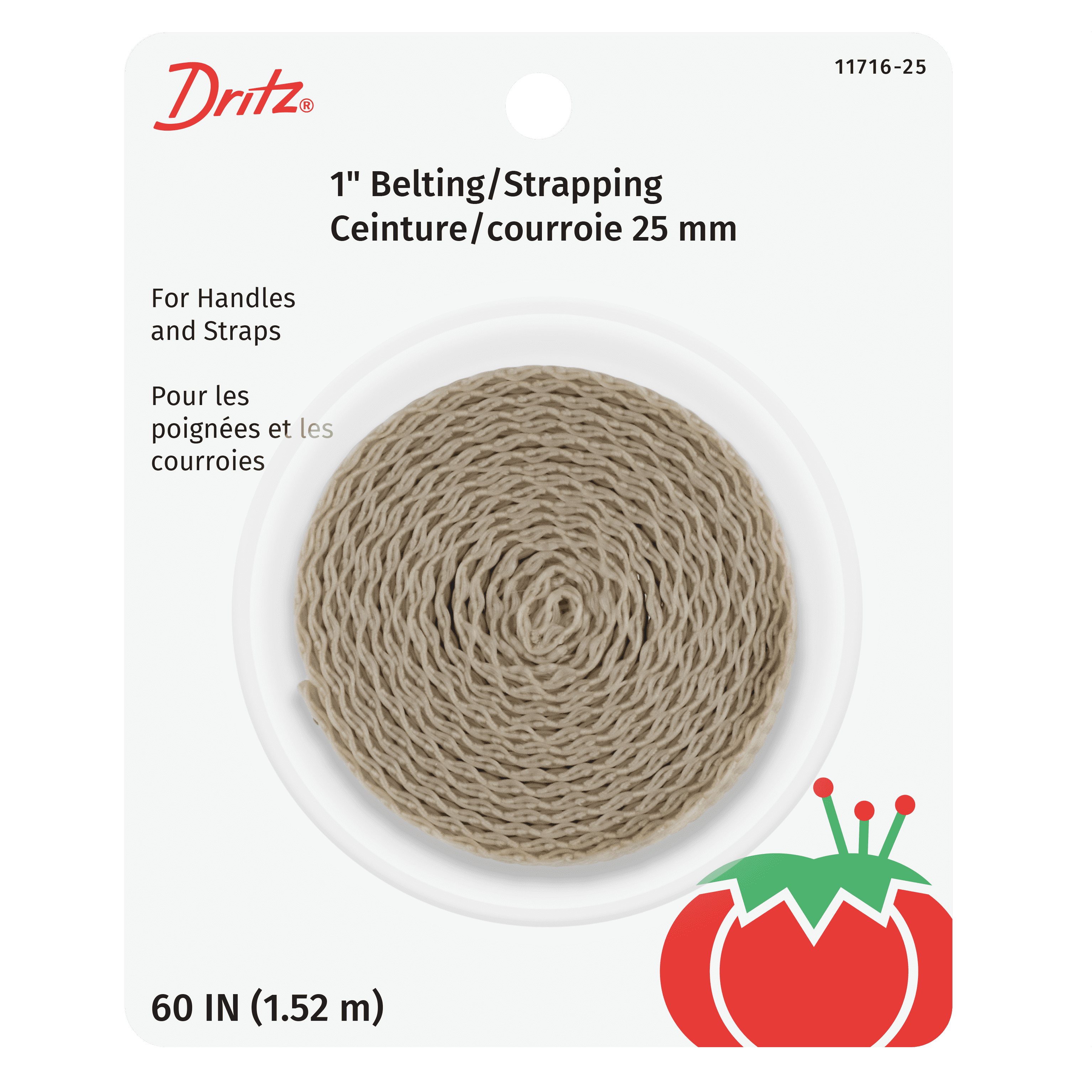 Dritz 1" Polypropylene Strapping, Tan, 60 inches, 1 Each