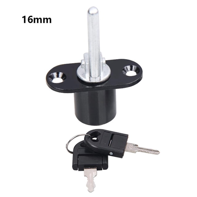 Cerradura 16/19 mm Gabinete Estable Archivador Cerraduras Herrajes para muebles (16 mm) Negro