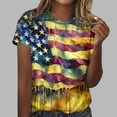 thumbnail image 2 of GERsome Womens 4th of July T Shirts American Flag Patriotic Short Sleeve Crew-Neck Tops USA Flag Stars Stripes Casual Summer Tee S-2XL, 2 of 5