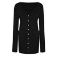 thumbnail image 5 of Fesfesfes Clearance Womens Coat Casual Ladies Fall Cardigan Solid Long Sleeve Tops with Pocket Button Coat Outerwear, 5 of 9