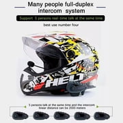 Bluetooth Motorcycle Helmet Intercom Headset with Control Bar Black