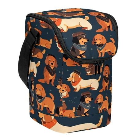 

Anna Cowper Stand-up Picnic Bag for Women/Men Travel Shopper Large Capacity Food Delivery Bag Handbag Insulation Bag Cute Little Dog