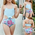 thumbnail image 2 of Swimwear set for Girls stripe floral Printed Bikini Cute Kids swimsuit 2 Pieces Outfit, 2 of 8