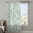 thumbnail image 3 of Green Ivy Leaves Semi Sheer Curtains Drapes for Living Room,Bedroom,French Doors Window 84 Inches Long,Spring Plants Botanical Modern Country Rod Pocket Chiffon Curtain Drapery Voile Draperies Panel, 3 of 8