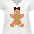 thumbnail image 4 of Inktastic Cute Gingerbread Girl with Red Plaid Bow Women's Plus Size V-Neck T-Shirt, 4 of 5