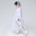 thumbnail image 6 of Yesbay Rain Poncho Waterproof Non-Disposable Travel Rain Gear Coat for Kids,White, 6 of 7