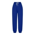 thumbnail image 4 of CFLVAEK Sweatpants for Women Casual Drawstring High Waisted Joggers Pants with Pockets Comfy Cinch Bottom Workout Hiking Pant Solid Color Fleece Lined Sweat Pants Blue S, 4 of 7
