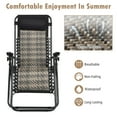 thumbnail image 4 of Spaco 2 Pieces Folding Patio Rattan Zero Gravity Lounge Chair-Gray, Oversized Padded Zero Gravity Chair, Foldable Patio Recliner with Cup Holder, 4 of 7