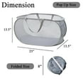 thumbnail image 2 of Larpur Mesh Pop Up Laundry Hamper,Collapsible Laundry Basket Clothes Bin, Gray, 2 of 6