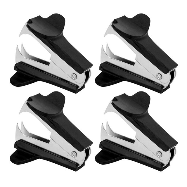 4Pcs Handheld Staple Puller Metal Staple Remover Small Staple Removing Tool Office Supplies