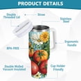thumbnail image 2 of Yayeee 40oz Double-Wall Insulated Stainless Steel Tumbler with Handle Bottle, Orange Floral Tomatoes, 2 of 8