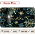 thumbnail image 6 of Hello Winter Doormat Indoor Outdoor Rug, Blue Golden Snowflakes Printed Christmas Front Decorative Welcome Door Mat Anti-Slip for Xmas Seasonal Holiday Entrance Floor Decoration 17 x 29 Inch, 6 of 6