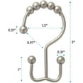 thumbnail image 2 of Shower Curtain Hooks Rings, Rust-Resistant Metal Double Glide Shower Hooks for Bathroom Shower Rods Curtains, Set of 12 Hooks -Black, 2 of 7