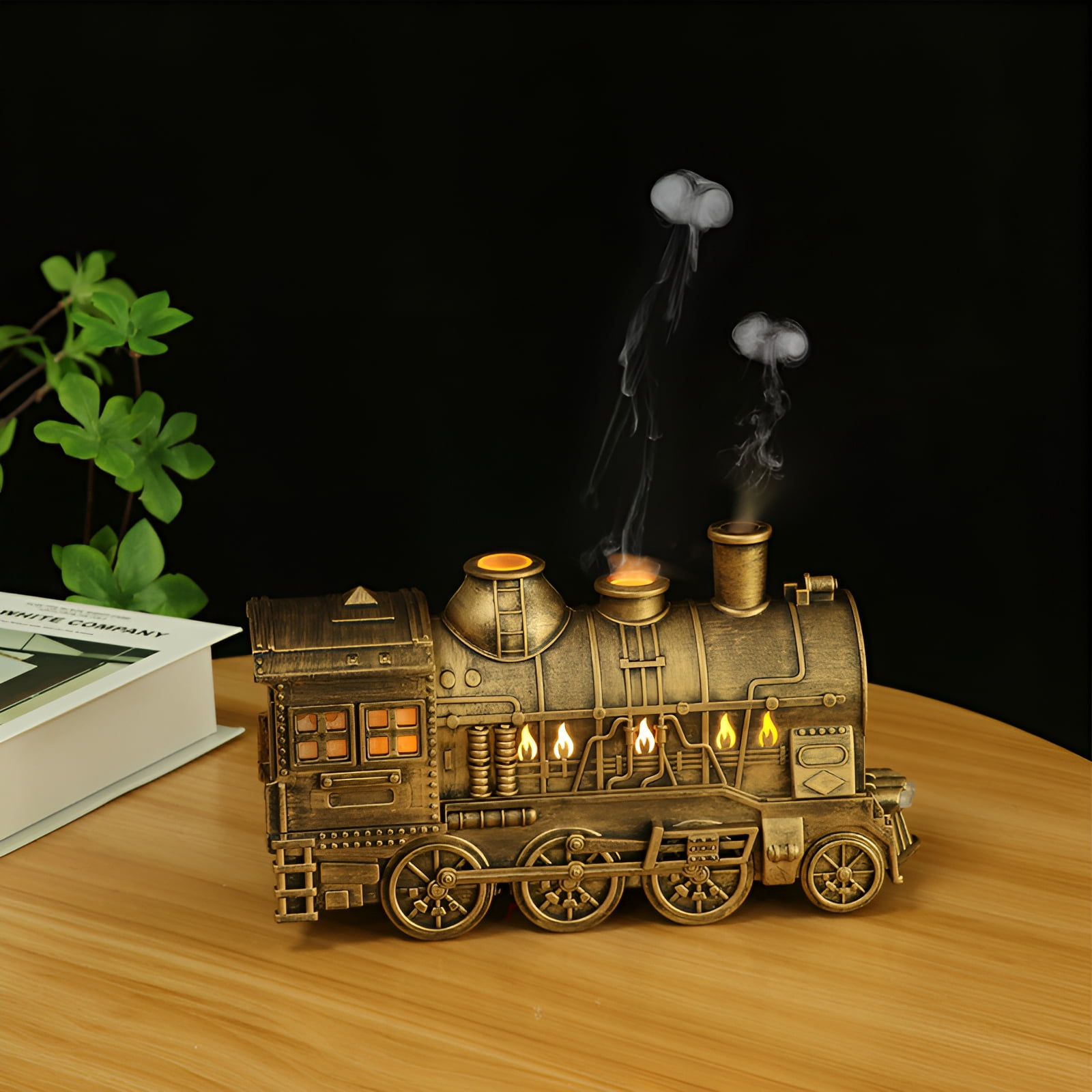 HIBIBUD Small Humidifier,Water Mist Visuals Humidifier for Bedroom,Soothing Stress-Free Atmosphere Portable Humidifiers for Travel,Gold,300ml