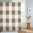 thumbnail image 4 of Brown White Buffalo Check Shower Curtains for Bathroom, Farmhouse Plaid Modern Geometric Waterproof Fabric Shower Curtain, Decorative Bathroom Curtain for Bathtub, 72"x72" , No Hooks Included, 4 of 9