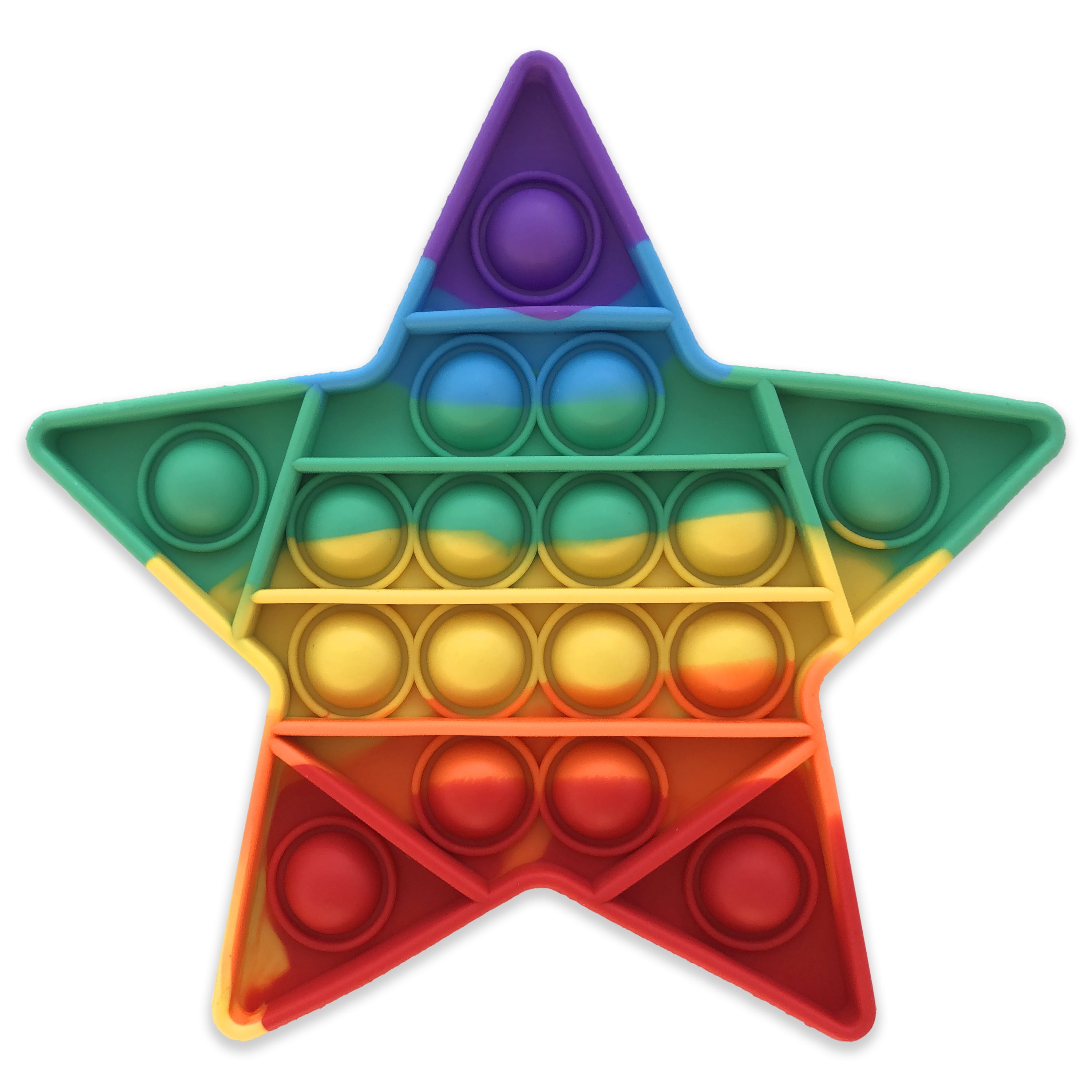 GottaPop 5.5" Pop It Fidget Toy Party Favors, Rainbow Stars, 6Pk