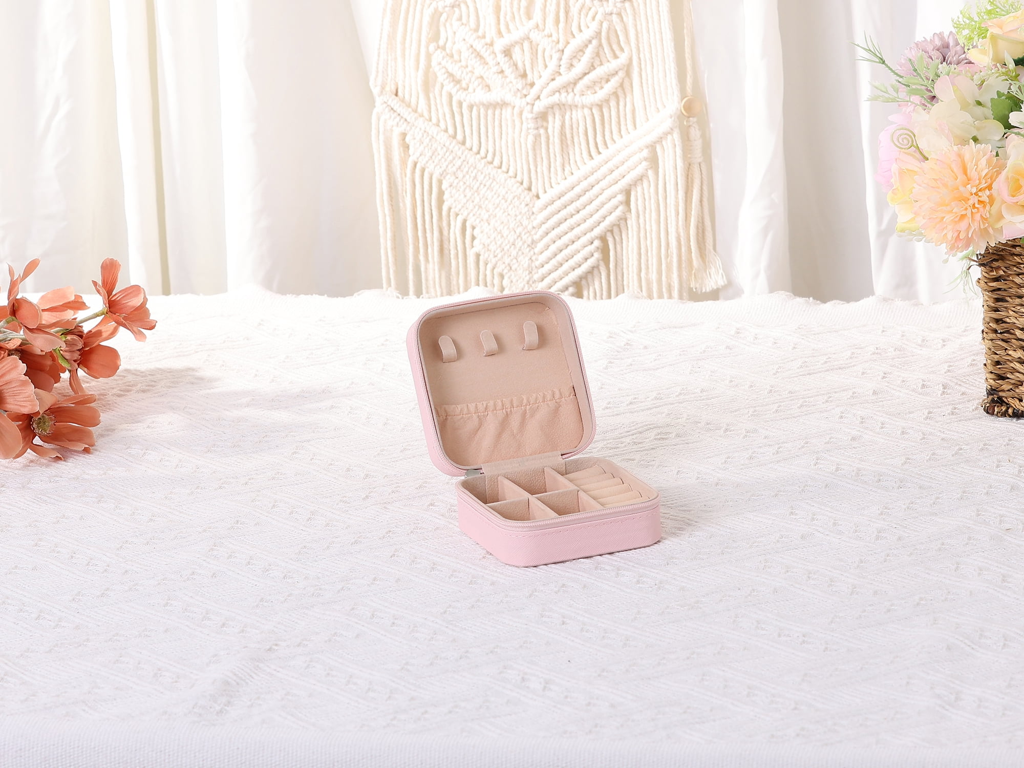 Unique Bargains Jewelry Box Small PU Leather Jewelry Organizer Case Storage Display Holder Pattern K
