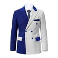 thumbnail image 4 of Beauty-Emily Men's Color Block Double-Breasted Suit Set – Slim Fit Two-Piece Blazer & Pants, Stylish Contrast Formal Suit for Business, Wedding & Party, 4 of 8