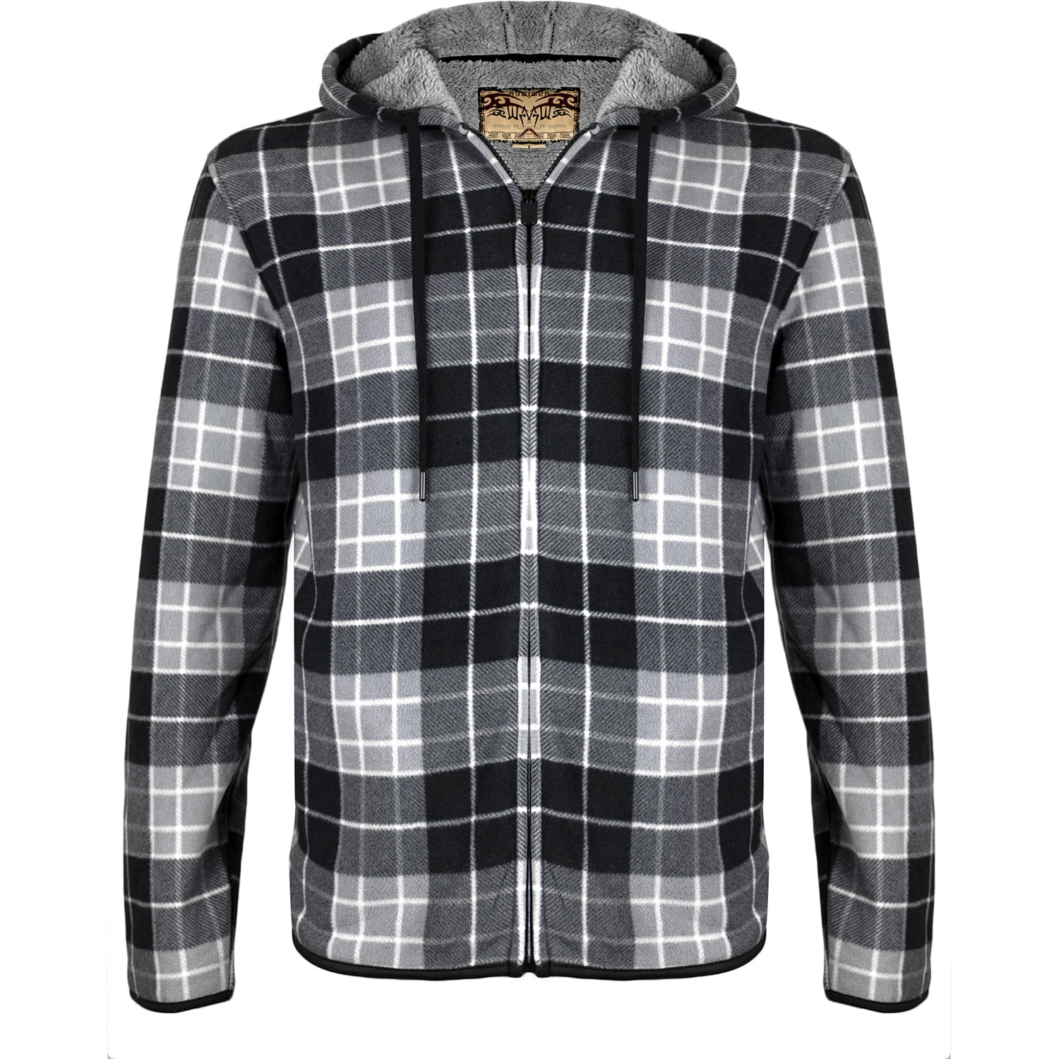 Altatac - Men's Soft Sherpa Lined Zip Up Two Pocket Long Sleeve Flannel ...