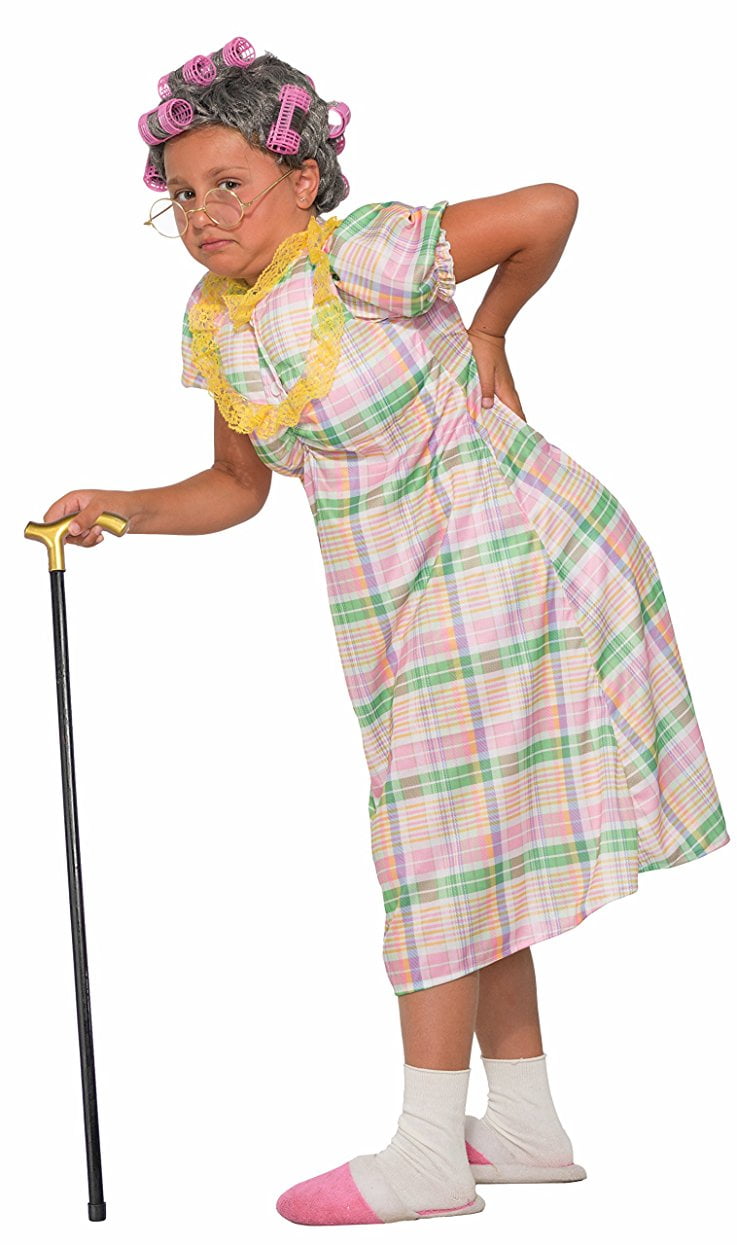 kids old woman costume