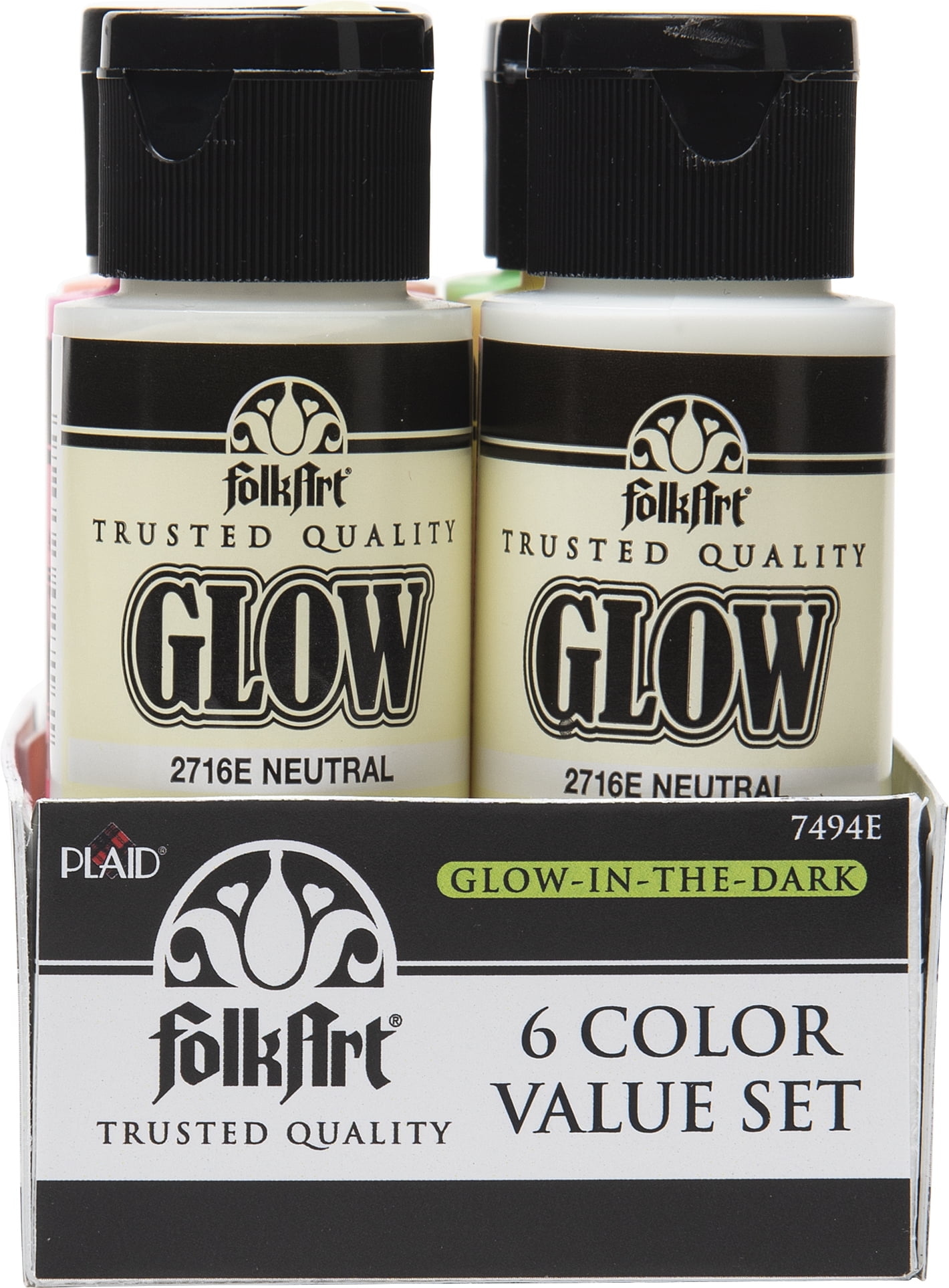 FolkArt Glow-in-the-Dark Acrylic Colors - Neutral 8 oz. - 322E