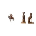 thumbnail image 1 of Adorno de mesa de caballero acrílico, centro de mesa, decoración de escritorio impermeable con base y estatuas de gatos egipcios, sujetalibros, soport, 1 of 8