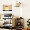 thumbnail image 6 of SUNMORY Floor Lamp with Table, End Table with Lamp for Living Room, Rustic End Table Lamp with Shelves, Walnut, 6 of 7