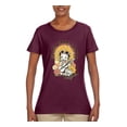 thumbnail image 2 of Wild Bobby Betty Boop Good Vibes Only Betty Boop Womens T-Shirt, Maroon, Medium, 2 of 5