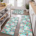 thumbnail image 2 of Bichon Dog Blue Florals Kitchen Rugs Sets Of 3,Kitchen Runner Rugs Non Skid Washable,Decorative Kitchen Floor Mats for Kitchen,Sink,Laundry,17"x30"+ 17"x47" + 17"x59", 2 of 6