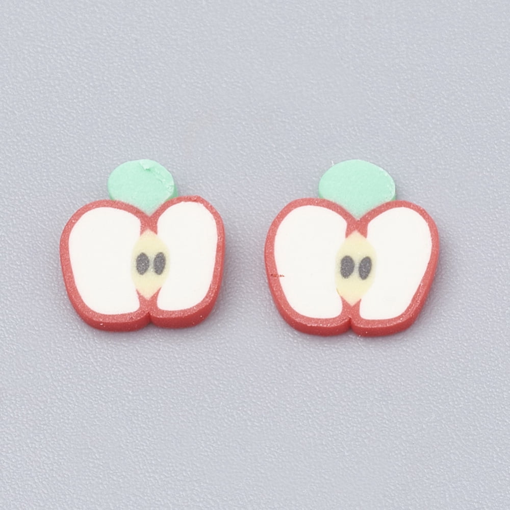 Handmade Polymer Clay Nail Art Decoration Fashion Nail Care No Hole Fruit Creamy White 3.5~9x3.5~8x0.1~3mm
