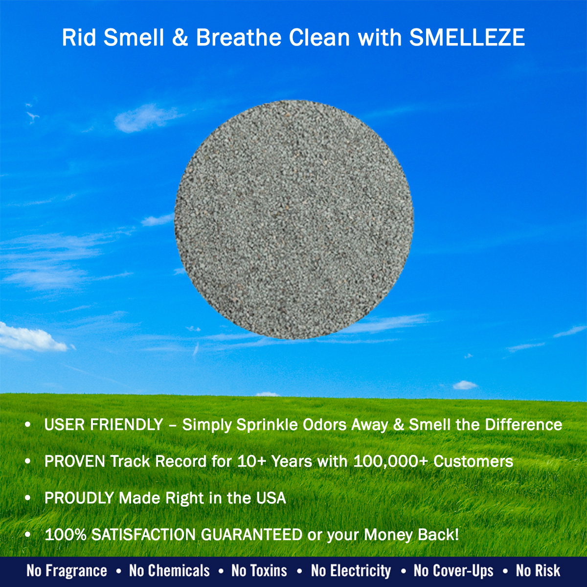 SMELLEZE Natural Pet Litter Odor Eliminator Deodorizer: 2 lb. Granules. Removes Stench - image 3 of 8